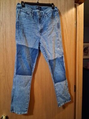 Gap High-Rise Vintage Slim jeans size 10/30R. 2 Toned , Patchwork Like